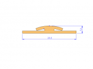 Perfil de Silicona P1228BH - formato tipo Perfil de Silicona plano con Burbuja - forma irregular