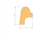 Perfil de Silicona P1228BJ - formato tipo Labiado - forma irregular