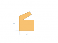 Perfil de Silicona P1228BU - formato tipo Labiado - forma irregular