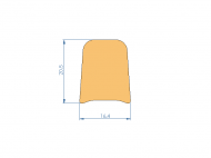 Perfil de Silicona P1228EV - formato tipo D - forma irregular