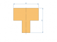 Perfil de Silicona P1228FD - formato tipo T - forma irregular