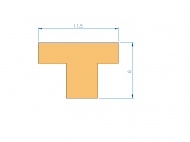 Perfil de Silicona P1228FK - formato tipo T - forma irregular