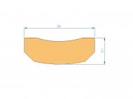 Perfil de Silicona P1228GE - formato tipo U - forma irregular