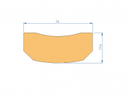 Perfil de Silicona P1228GN - formato tipo D - forma irregular