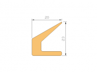 Perfil de Silicona P1228I - formato tipo Labiado - forma irregular