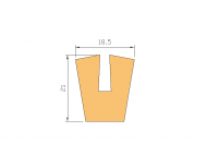 Perfil de Silicona P1228O - formato tipo U - forma irregular