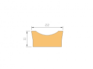 Perfil de Silicona P1228W - formato tipo Cuernos - forma irregular