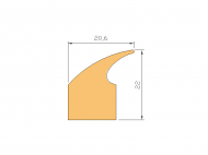 Perfil de Silicona P1237 - formato tipo Labiado - forma irregular