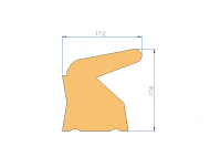 Perfil de Silicona P1238 - formato tipo Labiado - forma irregular