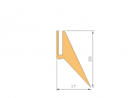 Perfil de Silicona P1238B - formato tipo U - forma irregular