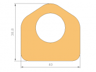 Perfil de Silicona P1258A - formato tipo D - forma irregular