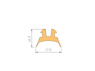 Perfil de Silicona P1259 - formato tipo U - forma irregular
