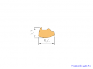 Perfil de Silicona P1264 - formato tipo Cordón - forma irregular