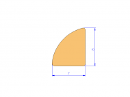 Perfil de Silicona P1270H - formato tipo D - forma irregular