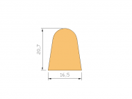 Perfil de Silicona P1290 - formato tipo D - forma irregular