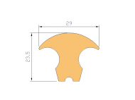 Perfil de Silicona P1293B - formato tipo Lampara - forma irregular