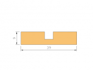 Perfil de Silicona P1295A - formato tipo U - forma irregular