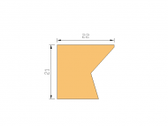 Perfil de Silicona P1296B - formato tipo Labiado - forma irregular