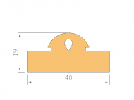 Perfil de Silicona P12AA - formato tipo Lampara - forma irregular