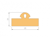 Perfil de Silicona P12B - formato tipo Lampara - forma irregular