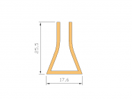 Perfil de Silicona P12J - formato tipo U - forma irregular