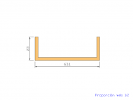 Perfil de Silicona P12K - formato tipo U - forma irregular