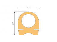 Perfil de Silicona P1307 - formato tipo Lampara - forma irregular