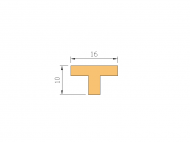 Perfil de Silicona P1313Z - formato tipo T - forma irregular