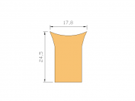 Perfil de Silicona P1314 - formato tipo Cuernos - forma irregular