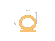 Perfil de Silicona P1339 - formato tipo Perfil de Silicona plano con Burbuja - forma irregular