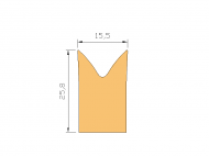 Perfil de Silicona P1366A - formato tipo Cuernos - forma irregular