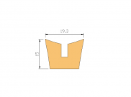 Perfil de Silicona P138 - formato tipo U - forma irregular