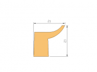 Perfil de Silicona P139 - formato tipo Labiado - forma irregular