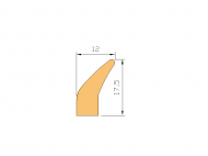 Perfil de Silicona P1393A - formato tipo Labiado - forma irregular