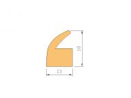 Perfil de Silicona P1402A - formato tipo Labiado - forma irregular