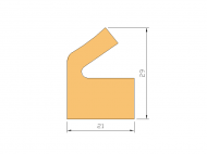 Perfil de Silicona P1408 - formato tipo Labiado - forma irregular