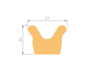 Perfil de Silicona P1410G - formato tipo Cuernos - forma irregular