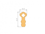 Perfil de Silicona P1415B - formato tipo Lampara - forma irregular