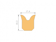 Perfil de Silicona P1426B - formato tipo Cuernos - forma irregular
