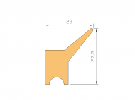 Perfil de Silicona P1428C - formato tipo Labiado - forma irregular