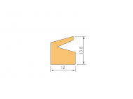 Perfil de Silicona P1428Z - formato tipo Labiado - forma irregular