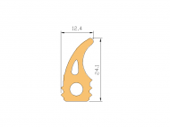 Perfil de Silicona P1433D - formato tipo Doble Agujero - forma irregular