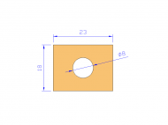 Perfil de Silicona P1433E - formato tipo Rectangulo - forma regular