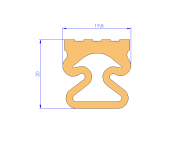 Perfil de Silicona P1433G - formato tipo Lampara - forma irregular