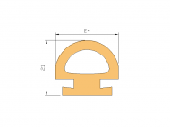 Perfil de Silicona P1433H - formato tipo Lampara - forma irregular