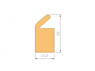 Perfil de Silicona P1448 - formato tipo Labiado - forma irregular