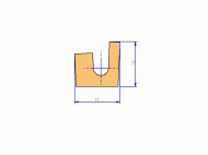 Perfil de Silicona P1454C - formato tipo U - forma irregular