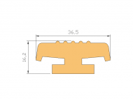 Perfil de Silicona P1454E - formato tipo T - forma irregular