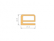 Perfil de Silicona P146A - formato tipo e - forma irregular