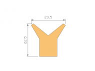 Perfil de Silicona P1470A - formato tipo Cuernos - forma irregular